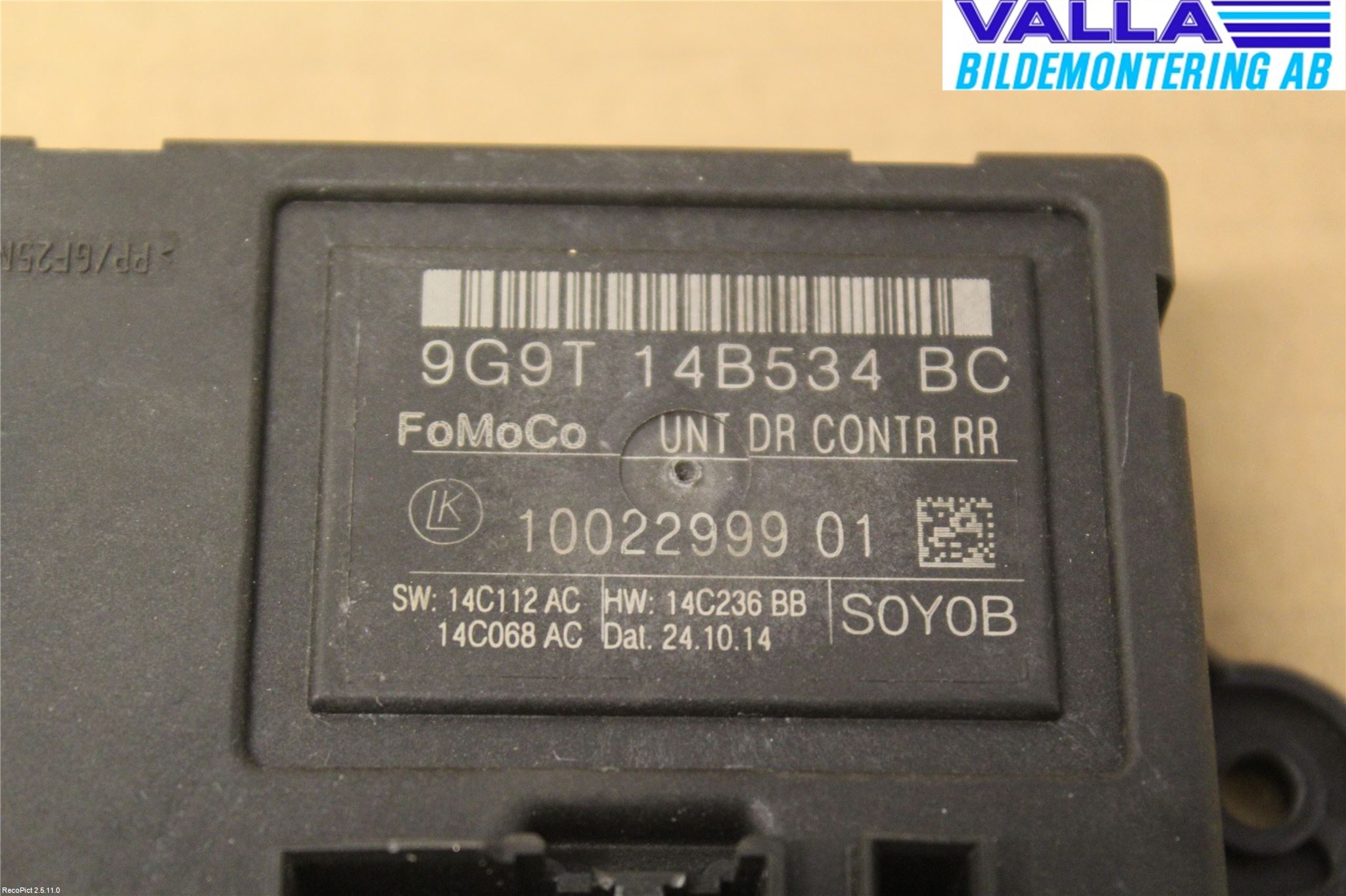 Volvo V70 14-16 Styreenhet Dør