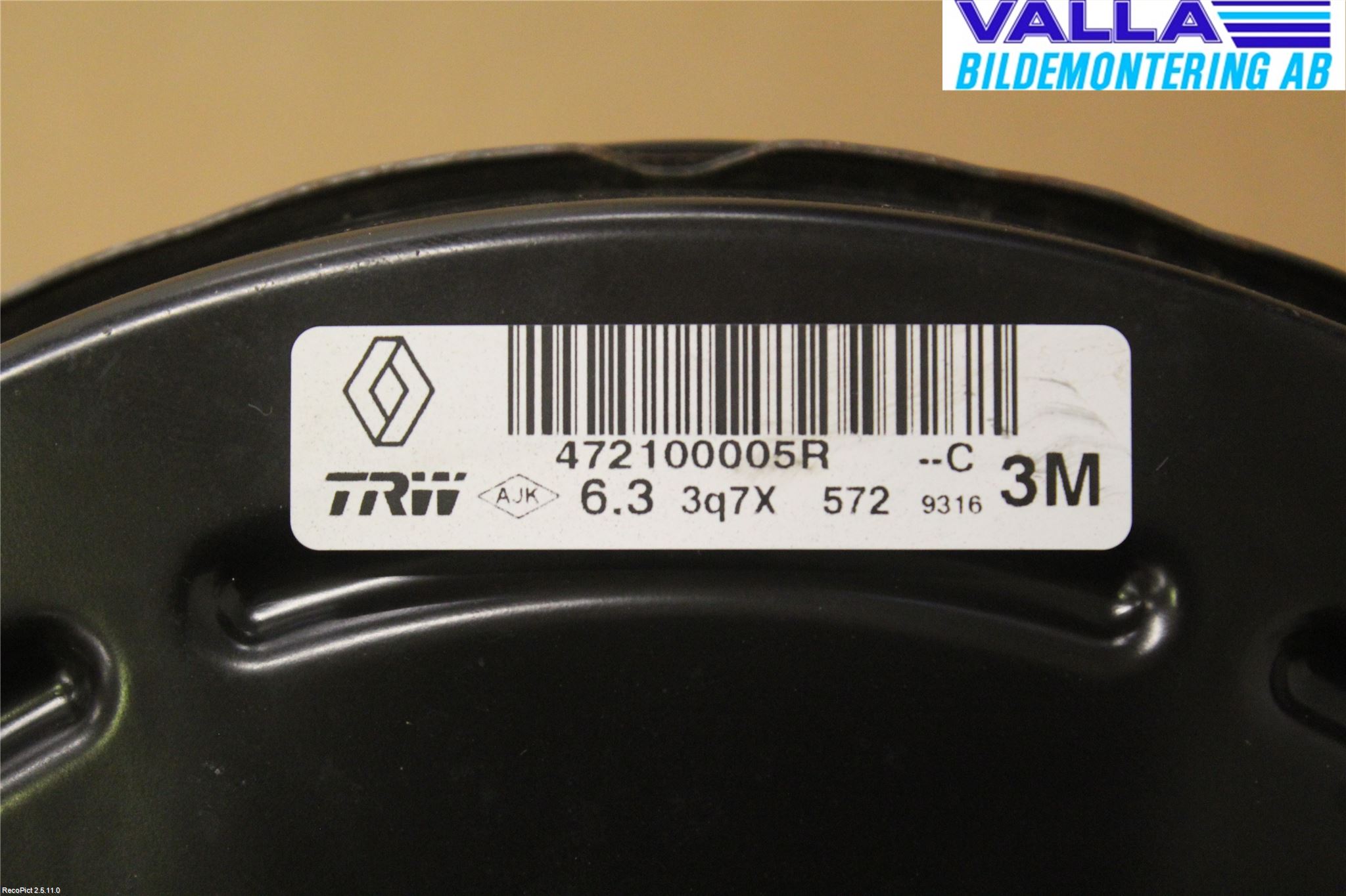 Renault MEGANE III 09-15 Bremseservo