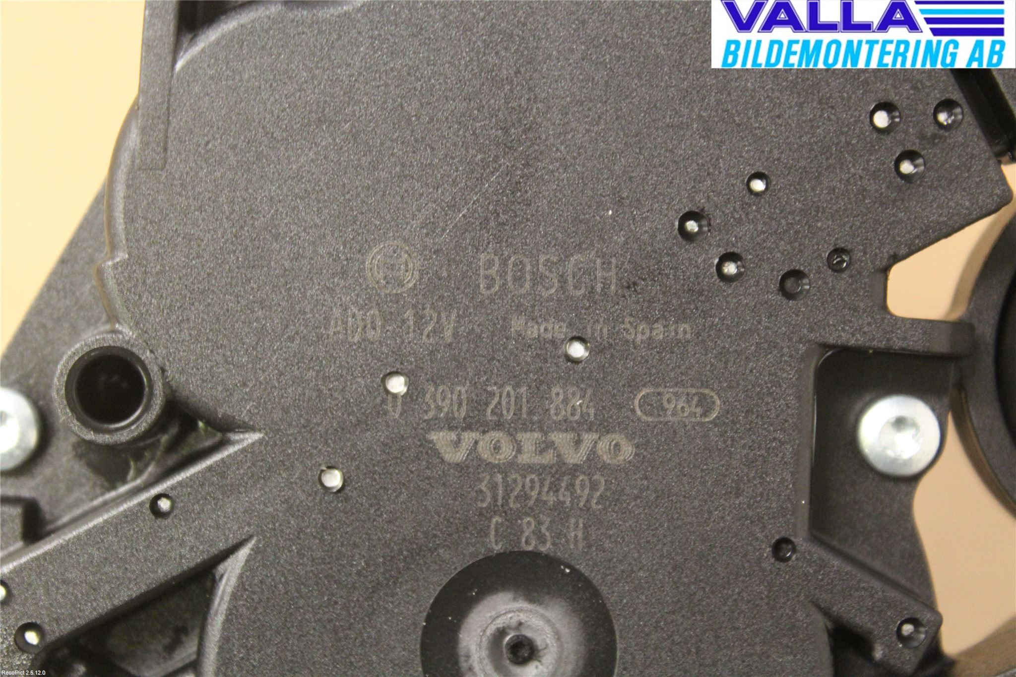 Volvo V60 11-13 Viskermotor Bakluke