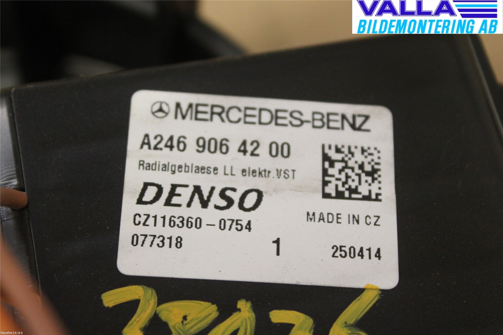 Mercedes-Benz MB GLA-KLASS (X156) 13-20 Varmeapparat Viftemotor