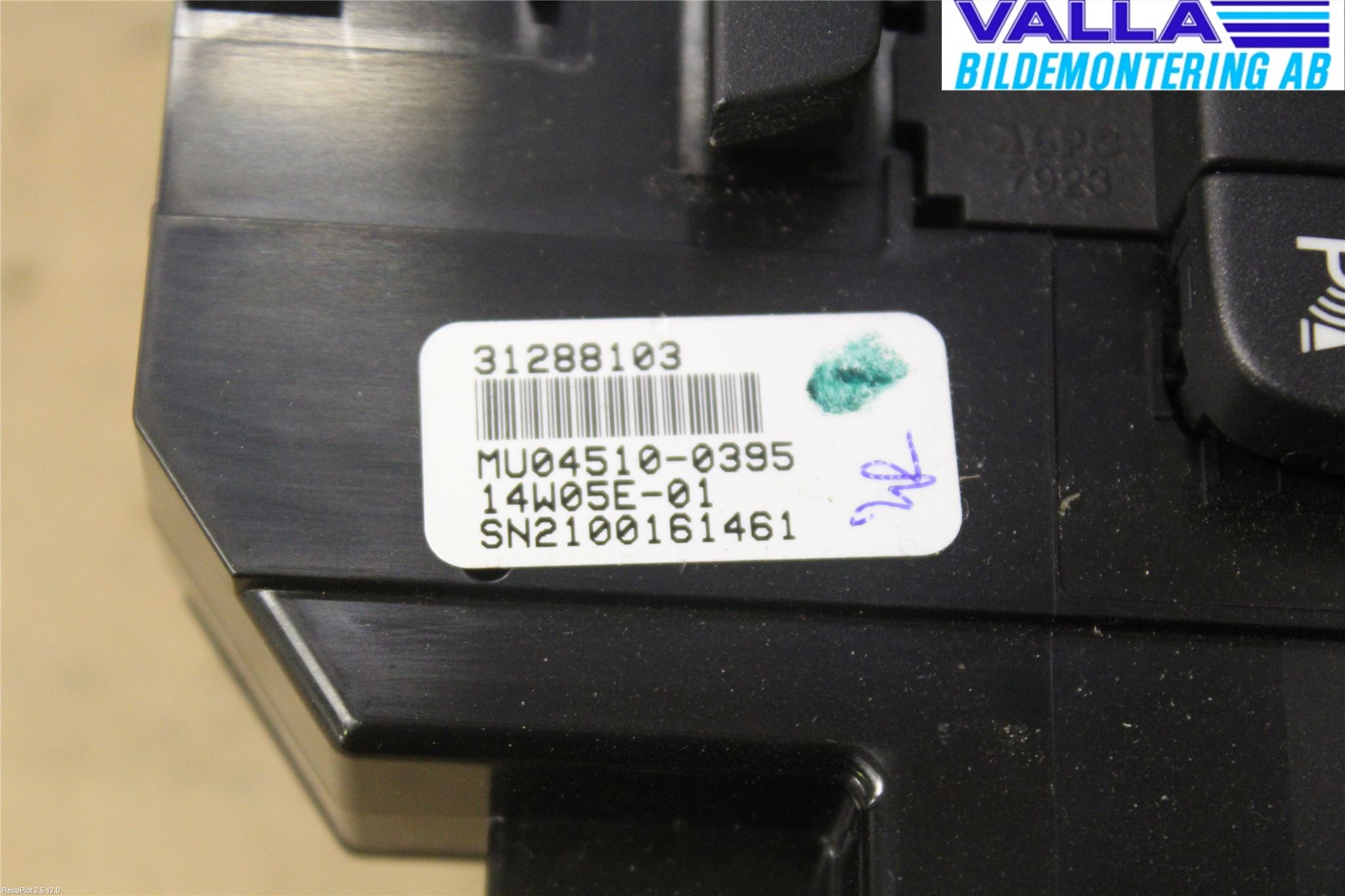 Volvo V40 12-19 Varmeapparat Panel(Regulering)