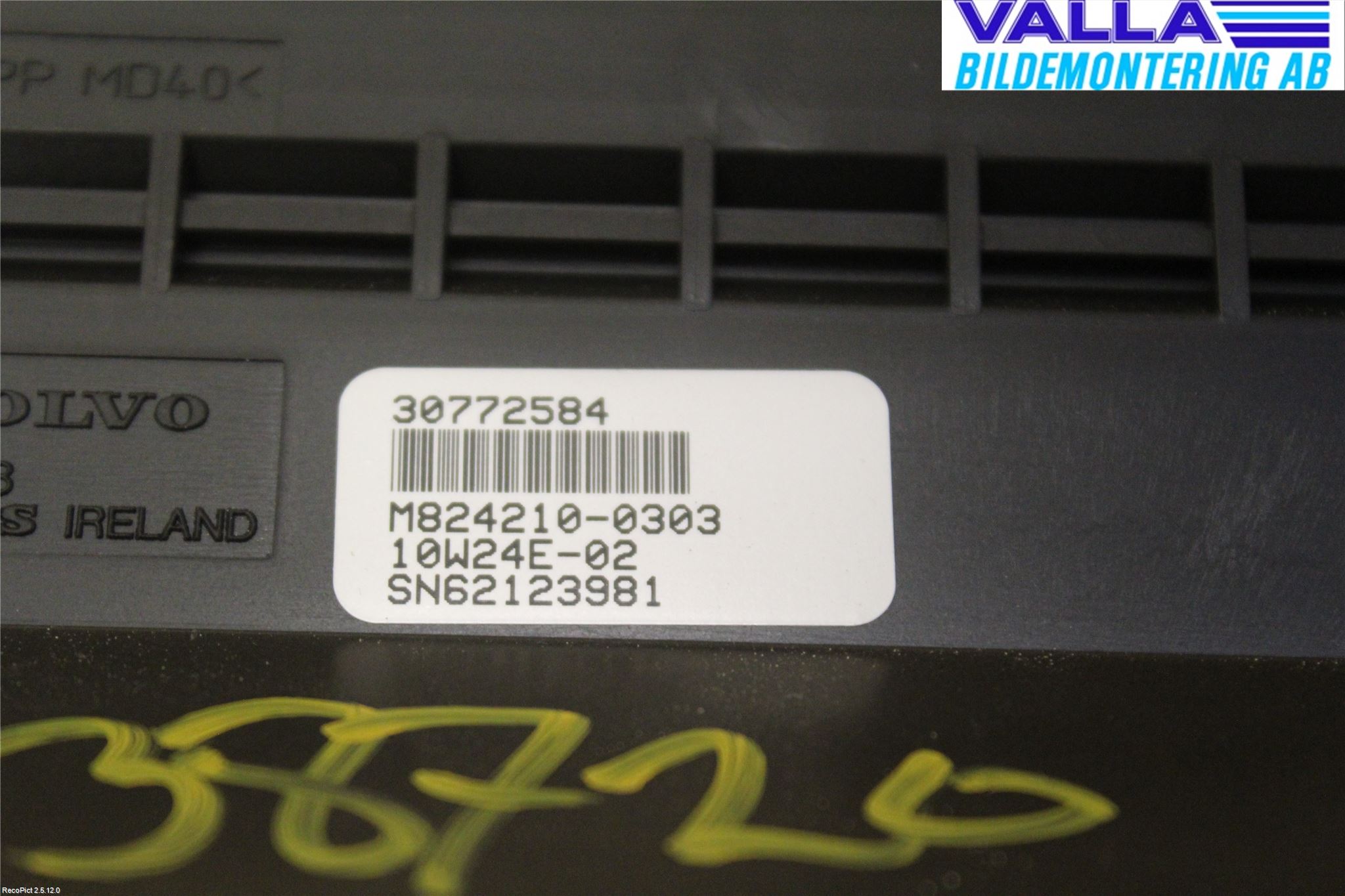 Volvo XC60 09-13 Instr Varselys - Display