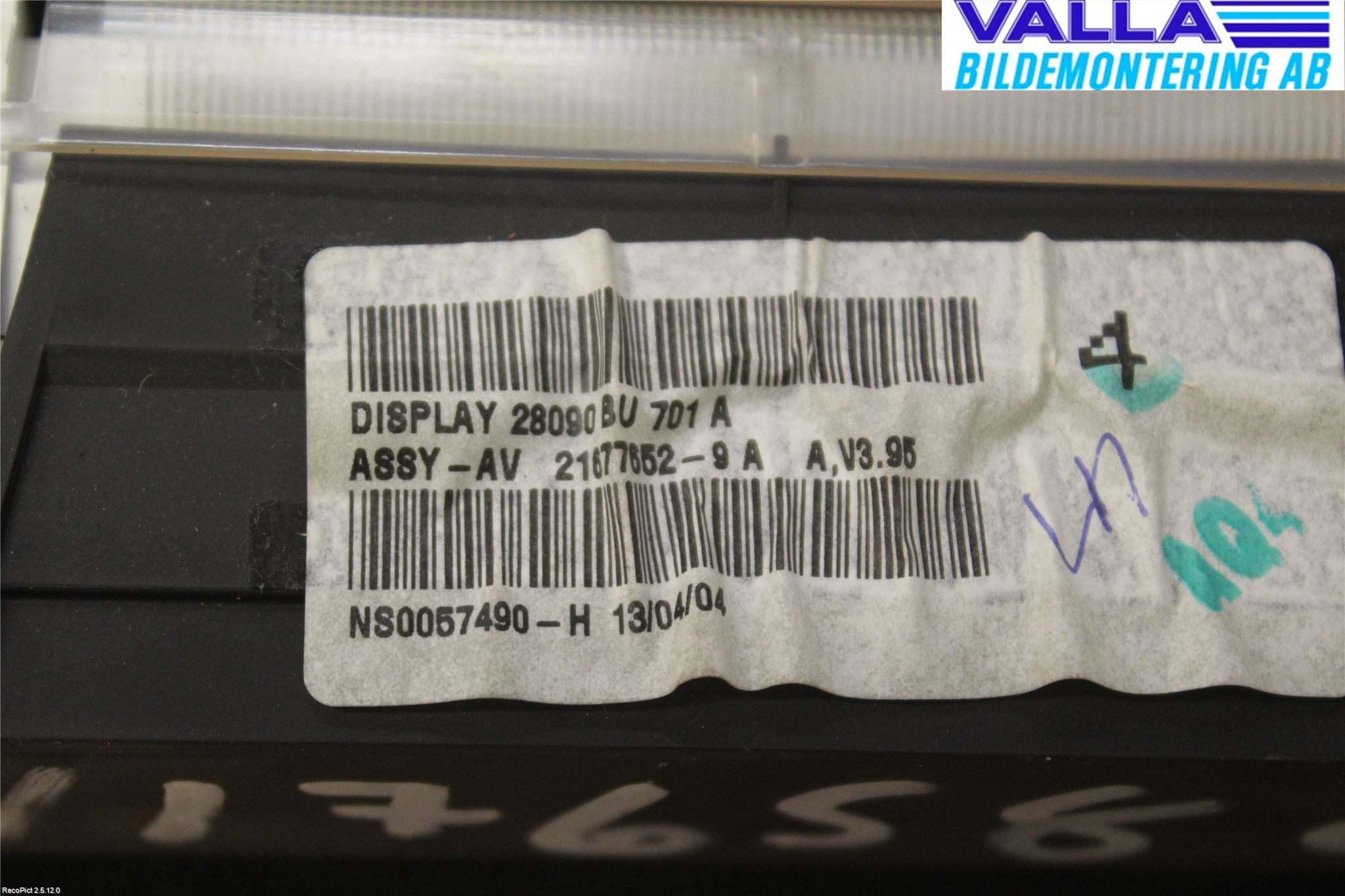 Nissan ALMERA    00-06 Instr Varselys - Display