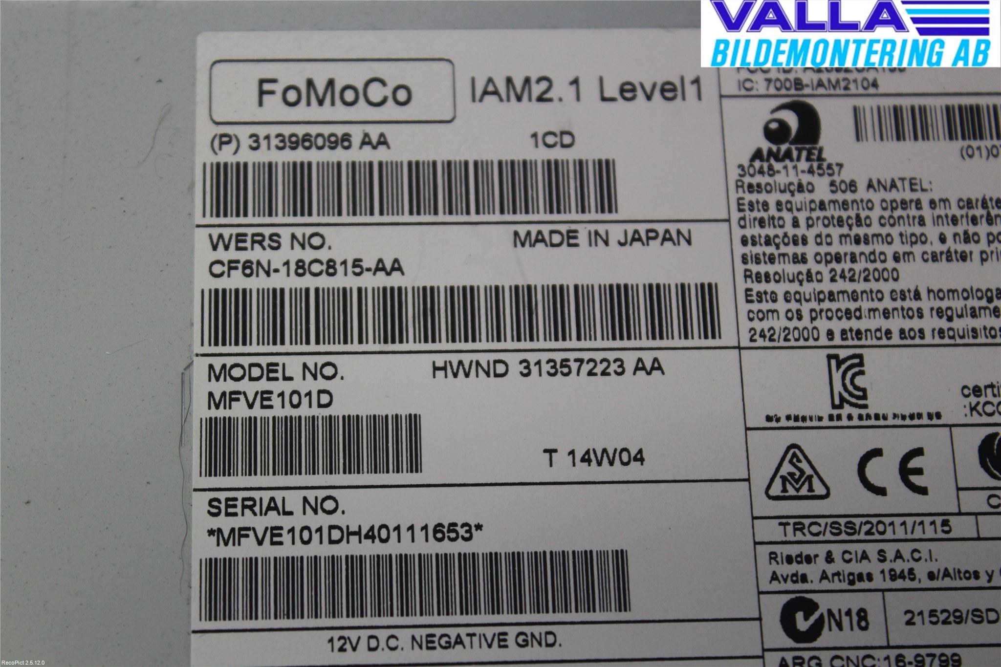 Volvo V70 14-16 Stereo Radio Med Cd