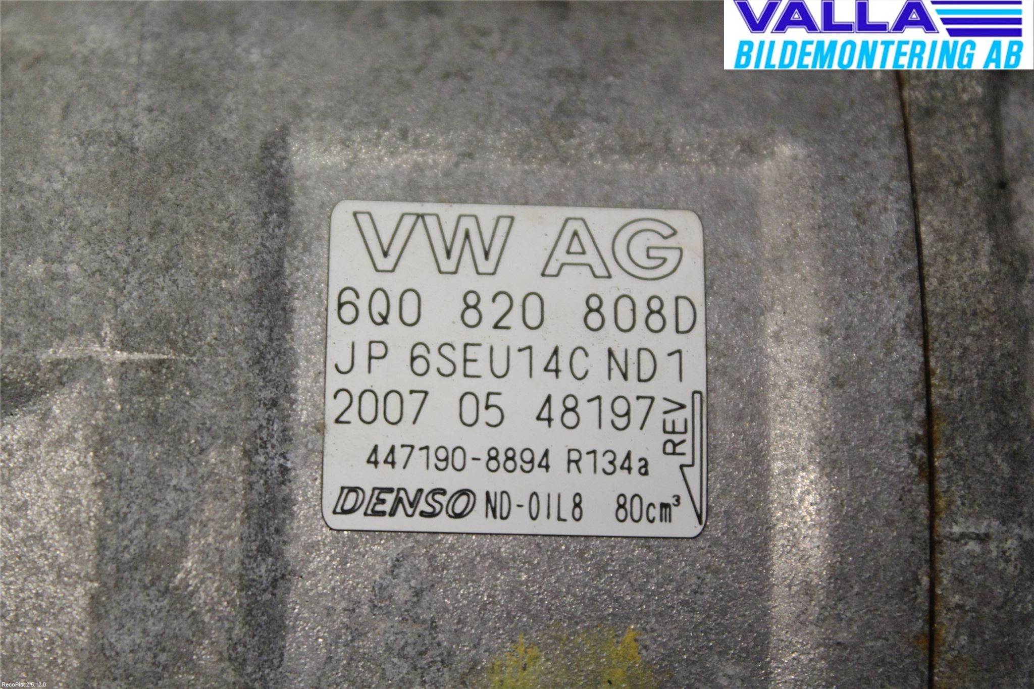 Volkswagen VW POLO 05-09 Varme Ac Kompressor