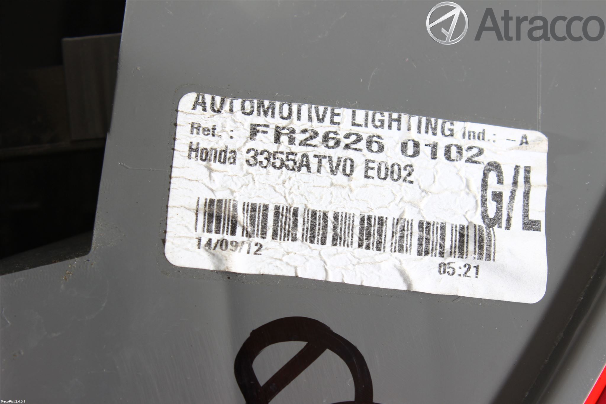 Honda CIVIC 12-16 Baklykt Venstre