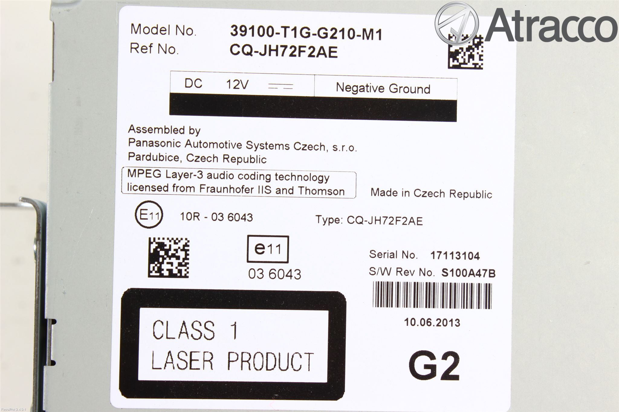 Honda CR-V 13-18 Stereo Radio Med Cd