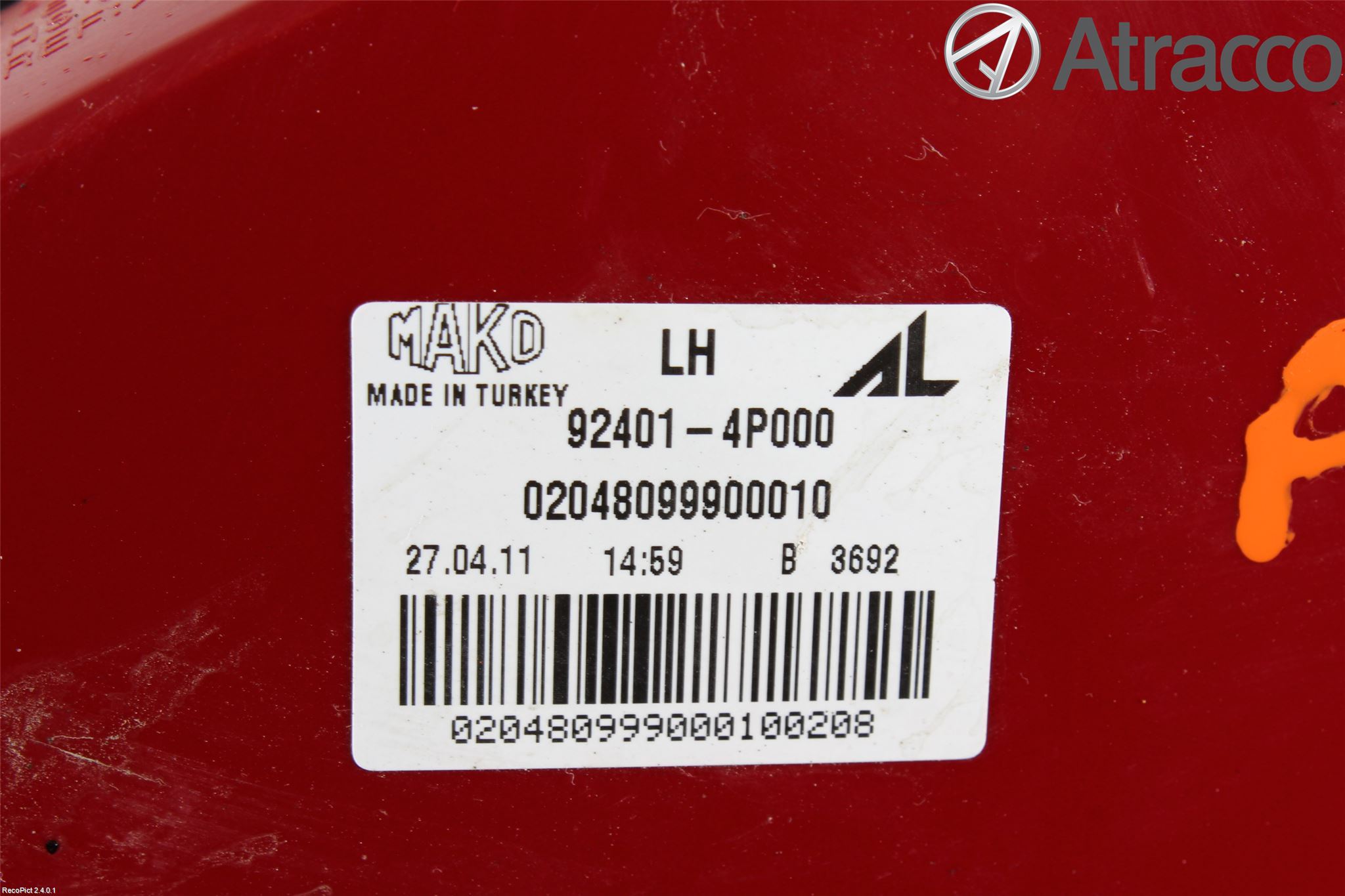 Hyundai i20 PB 09-14 Baklykt Venstre