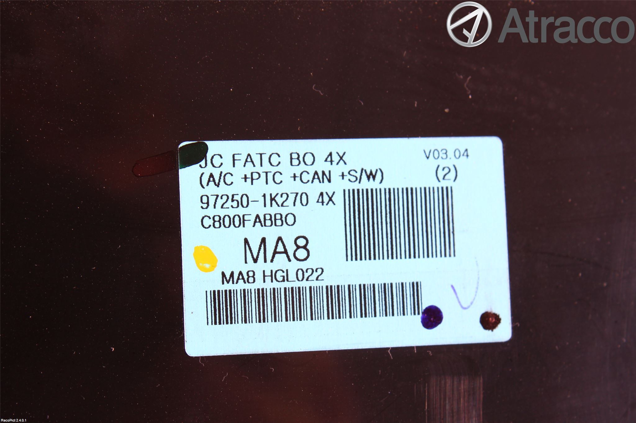 Hyundai ix20 Varme Ac Betjening-Display