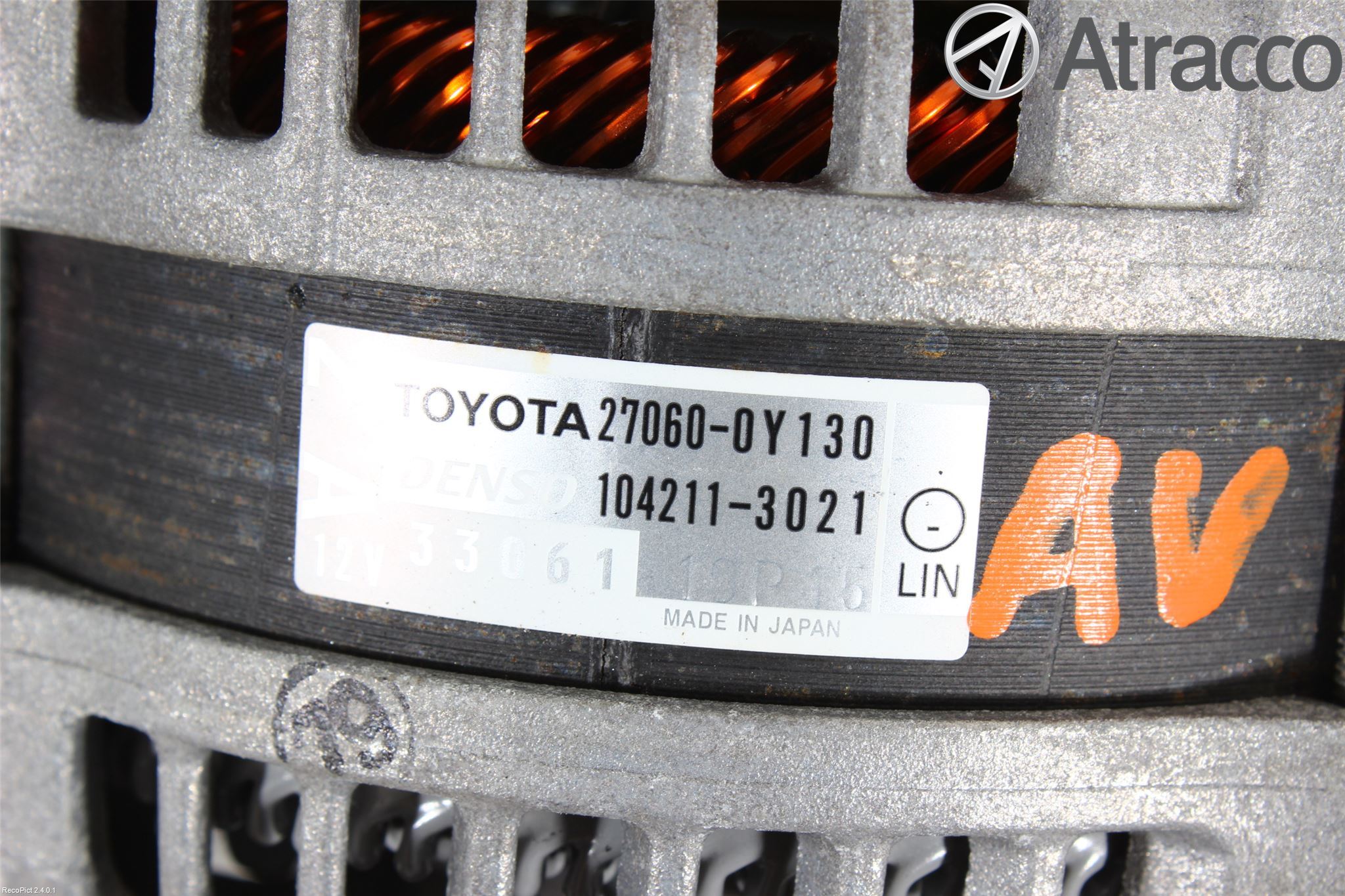 Toyota YARIS XP130 12-14 Dynamo