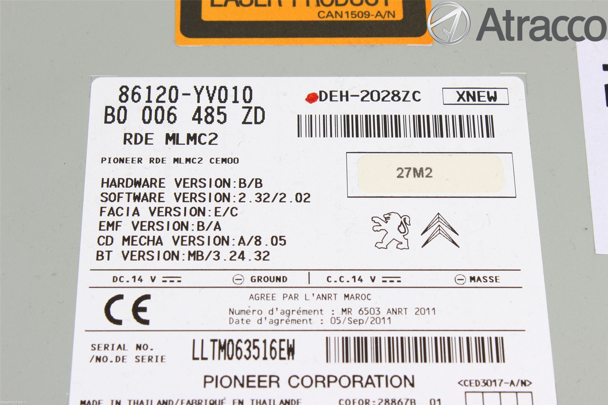 Toyota AYGO 06-14 Stereo Radio Med Cd