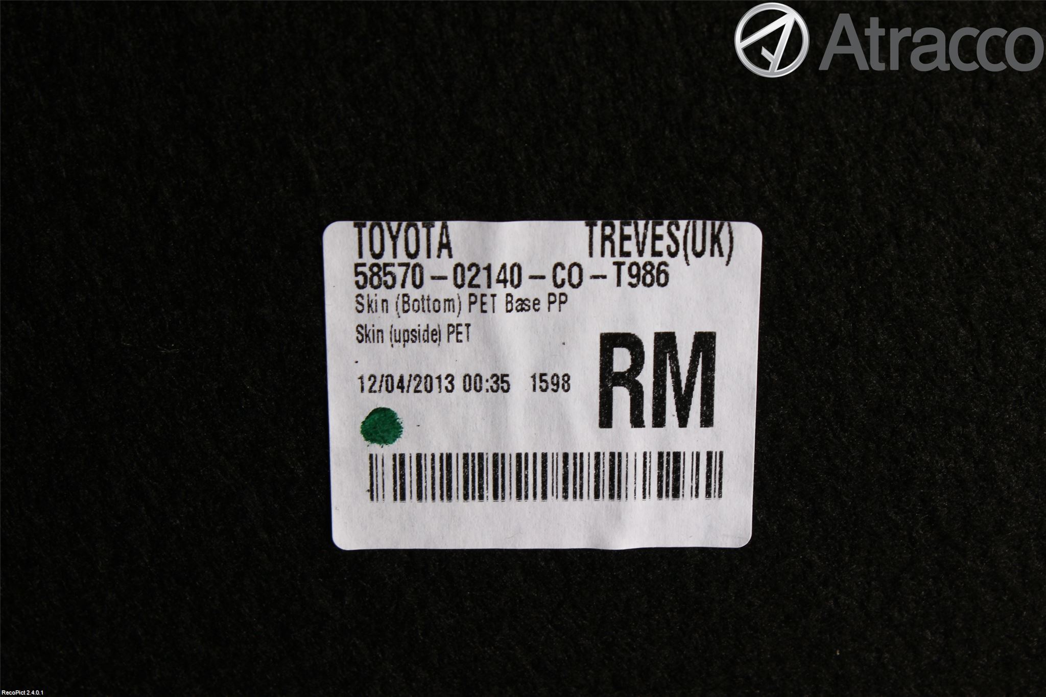 Toyota AURIS 13-19 Innr Bagasjeromkledsel