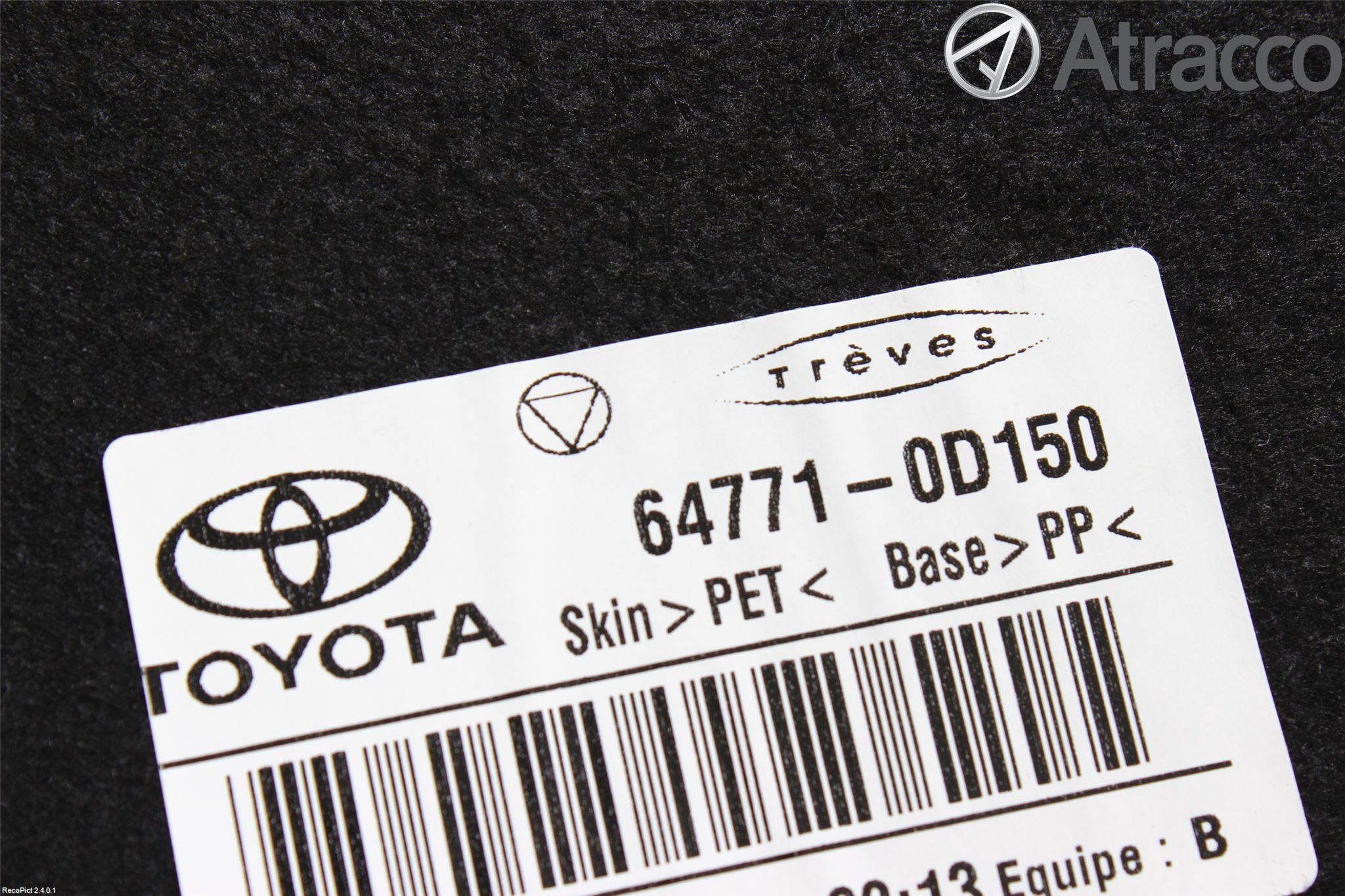 Toyota YARIS XP130 12-14 Innr Bagasjeromkledsel