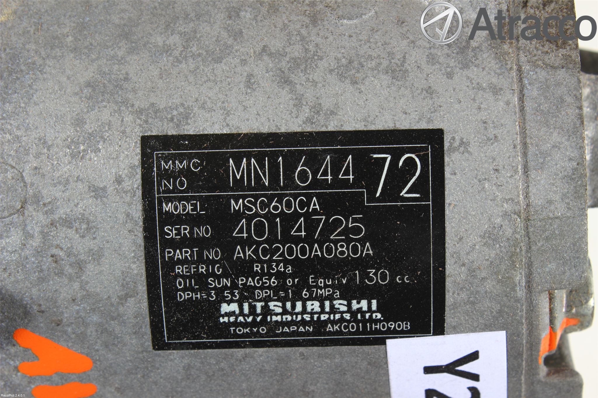 Mitsubishi COLT 09-13 Varme Ac Kompressor