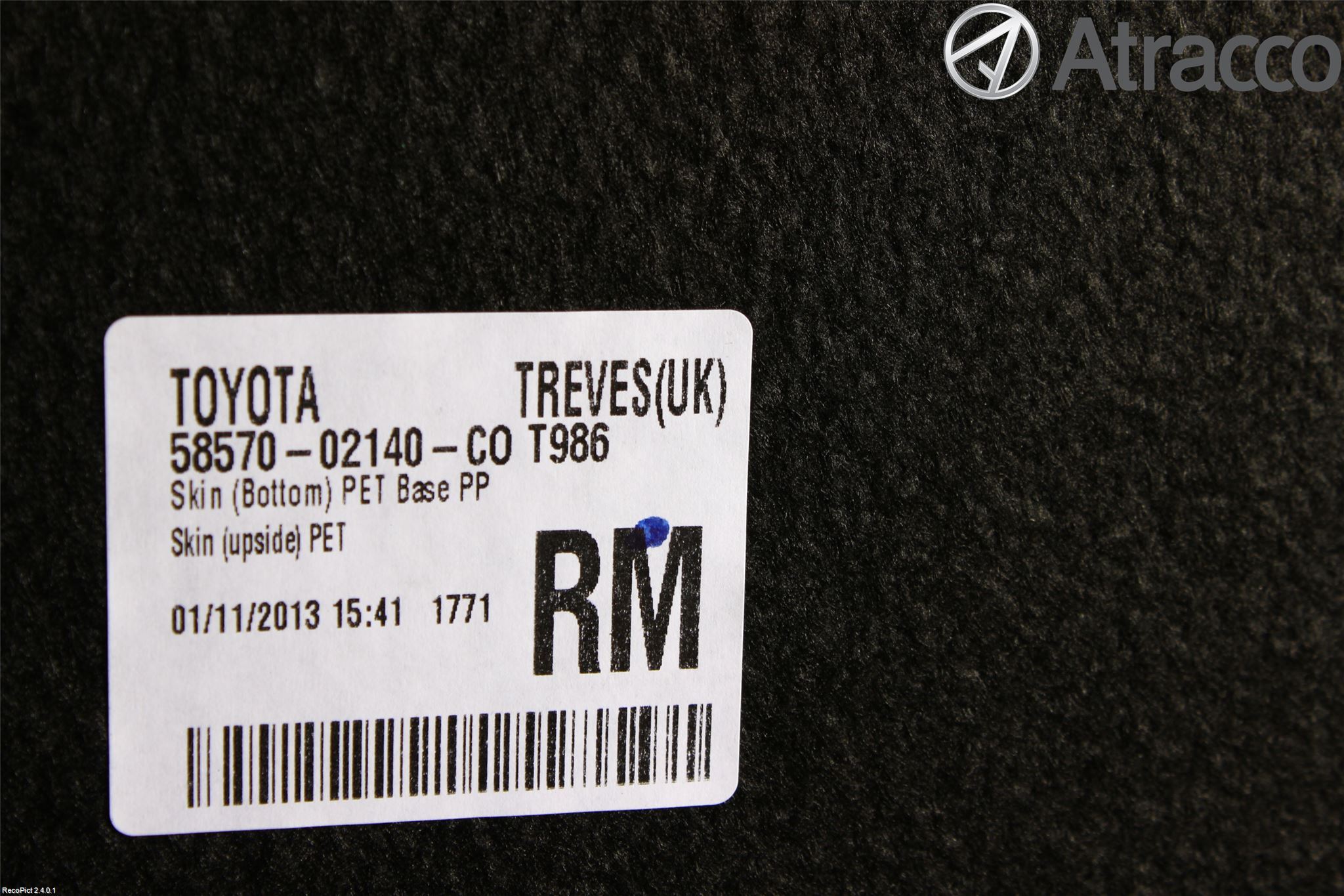 Toyota AURIS 13-19 Innr Bagasjeromkledsel