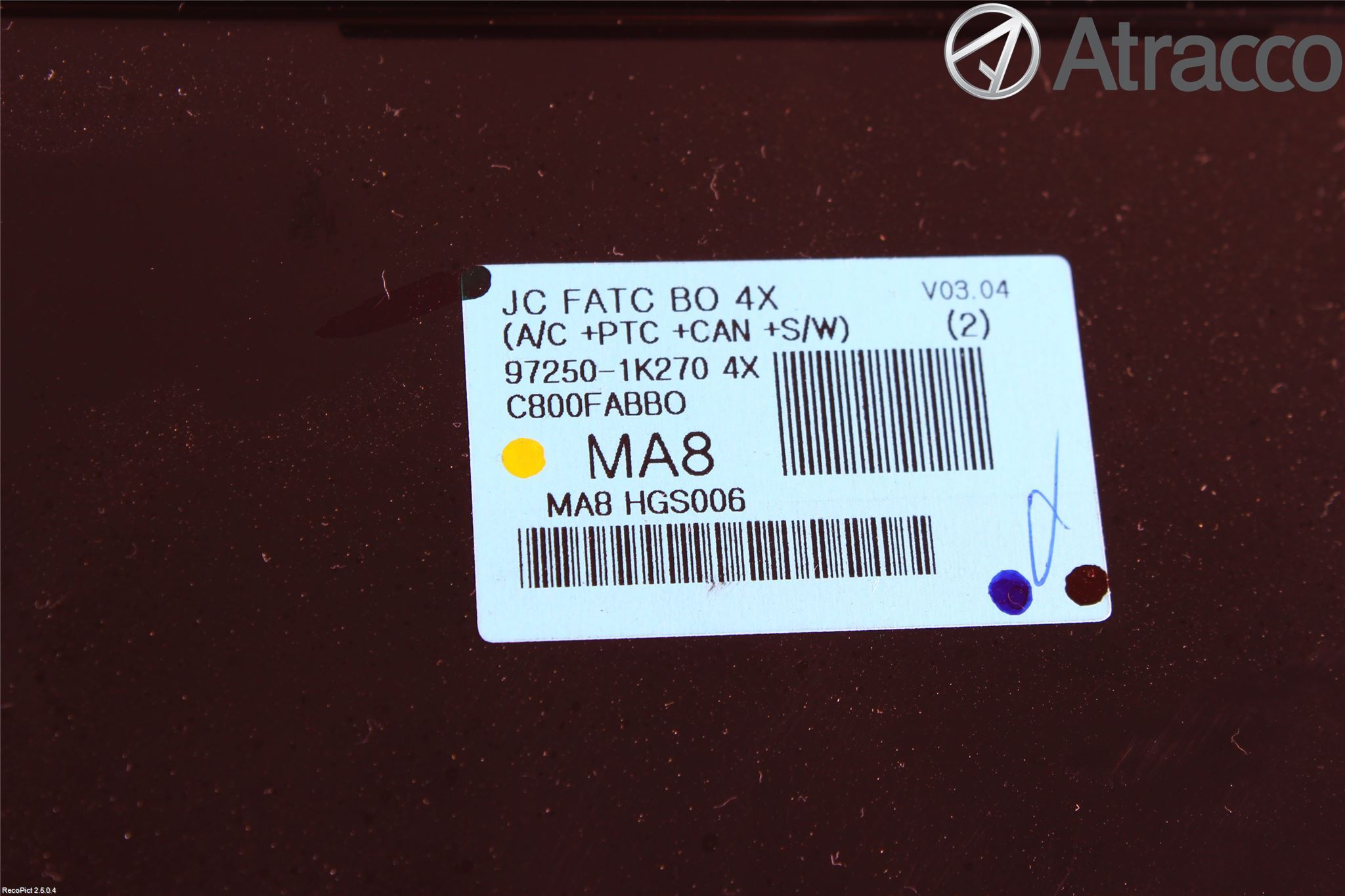 Hyundai ix20 Varme Ac Betjening-Display