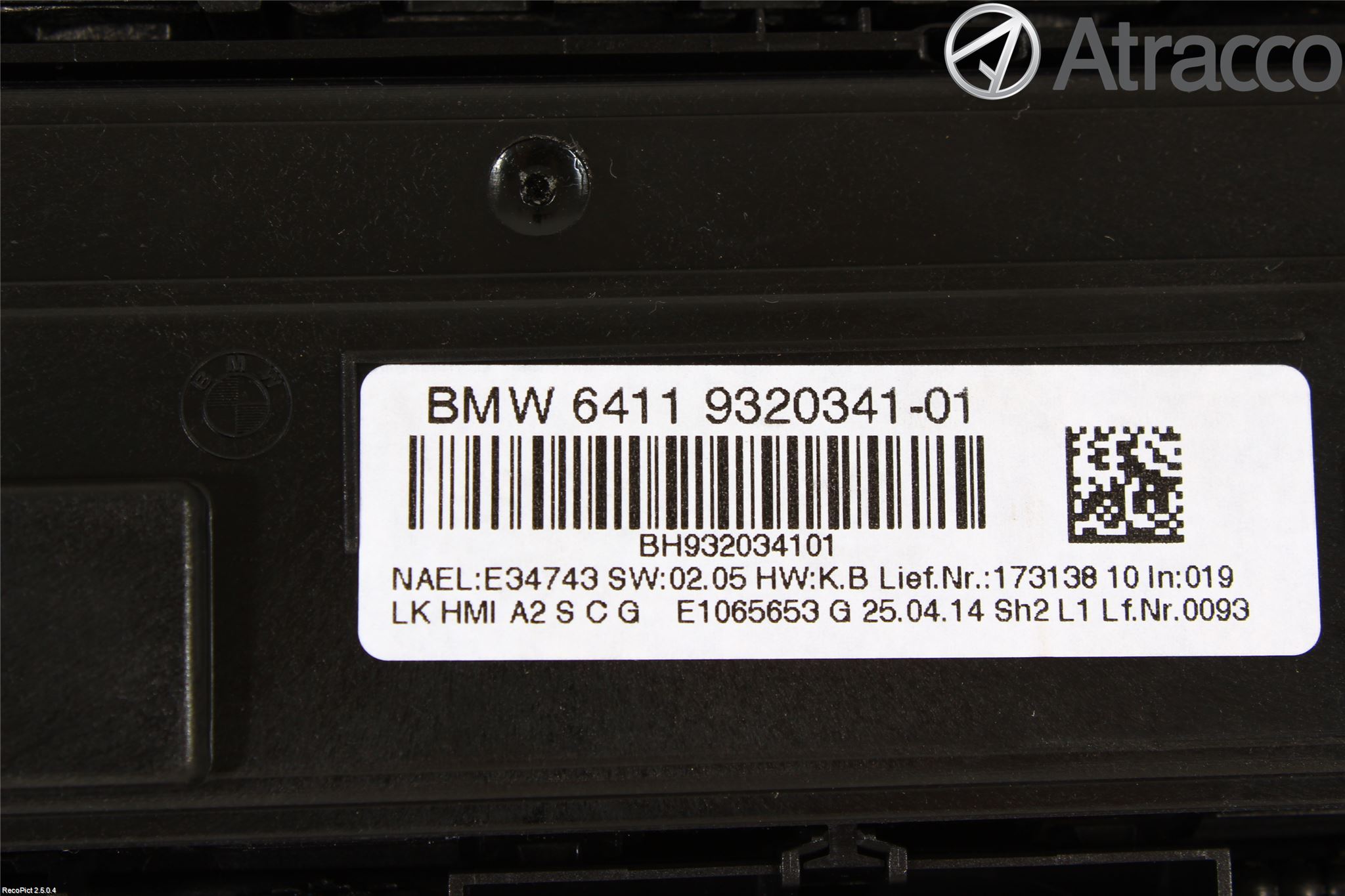 BMW 3 F30/F31/F80 12-19 Varme Ac Betjening-Display