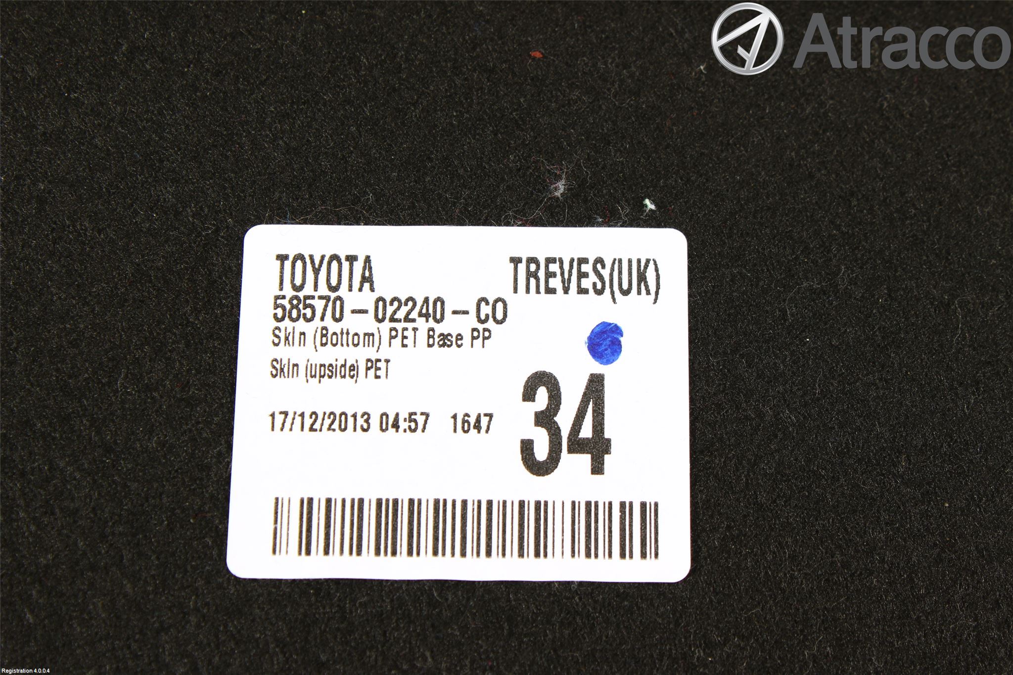 Toyota AURIS 13-19 Innr Bagasjeromkledsel