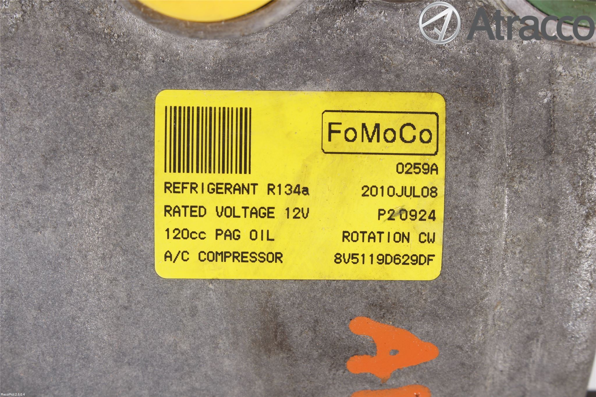 Ford FIESTA 09-12 Varme Ac Kompressor