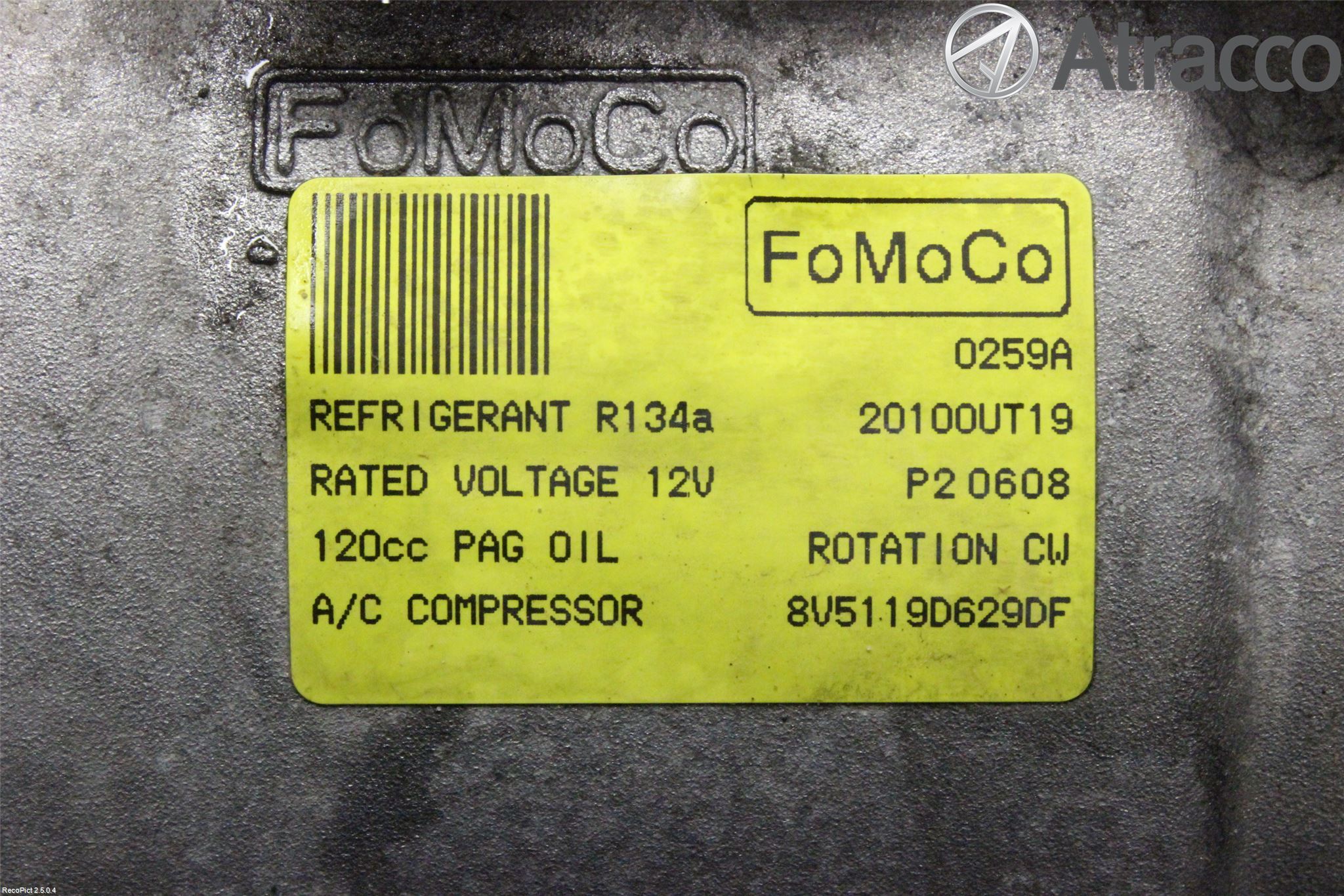 Ford FIESTA 09-12 Varme Ac Kompressor