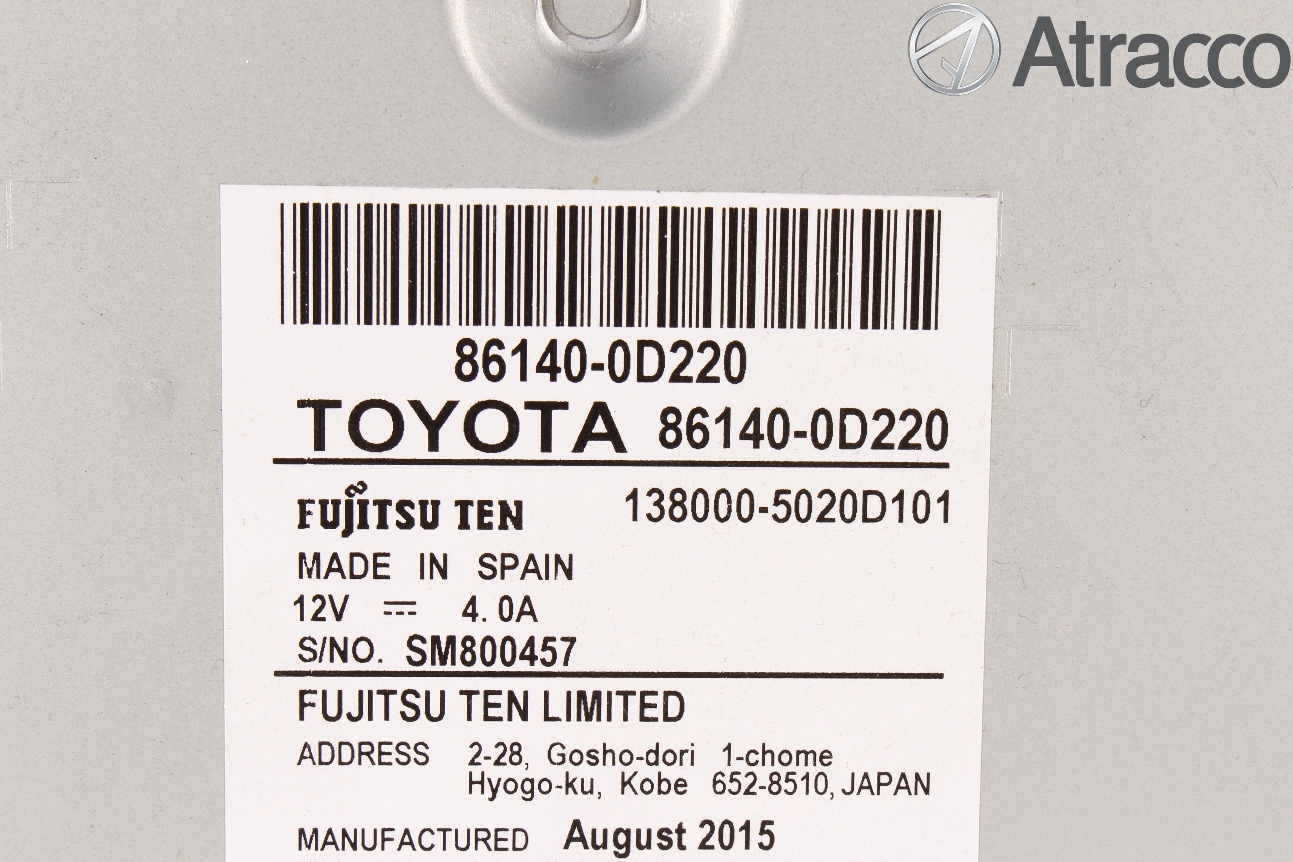 Toyota YARIS XP130 15-20 Stereo Radio Med Cd