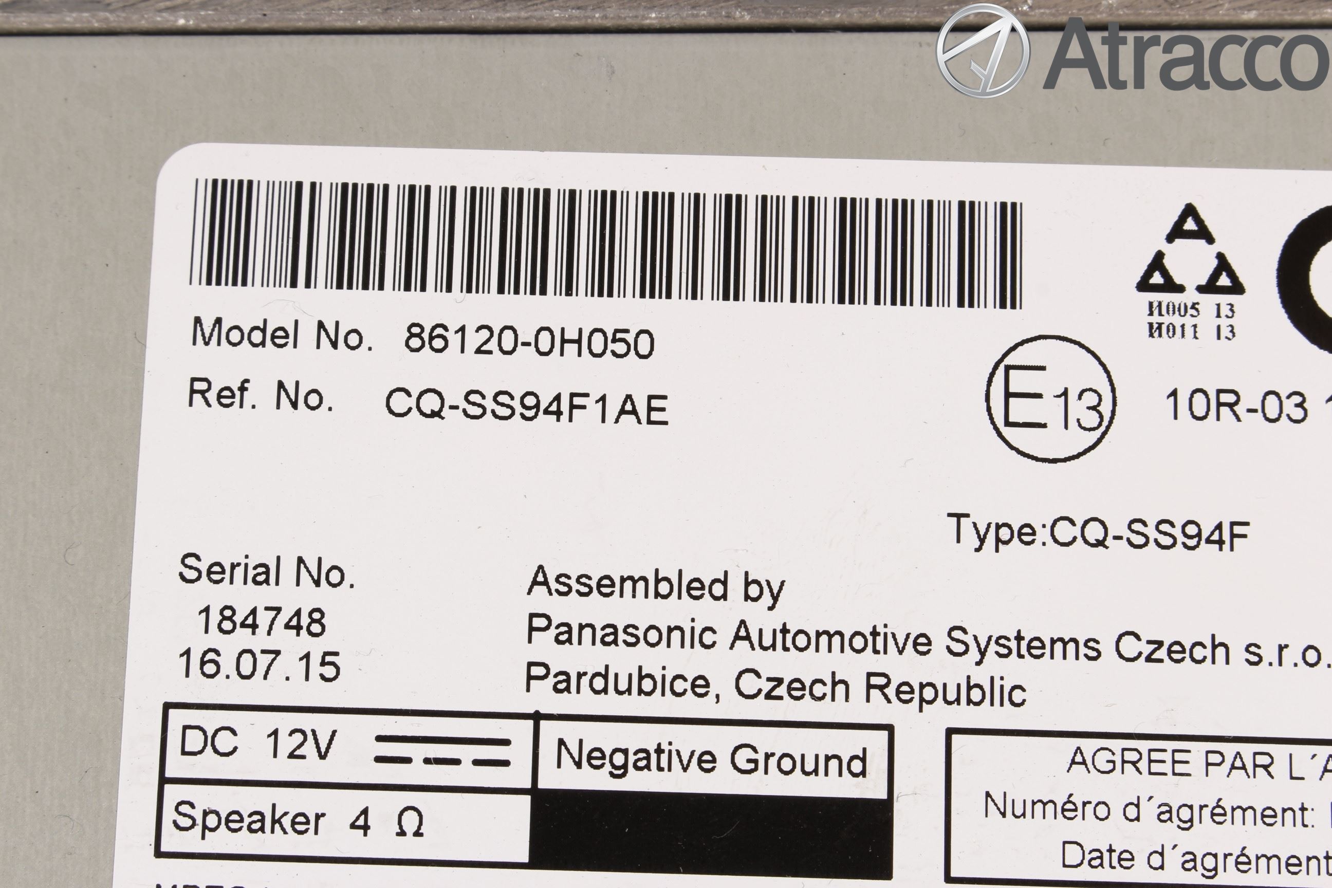 Toyota AYGO 15-21 Stereo Radio Med Cd