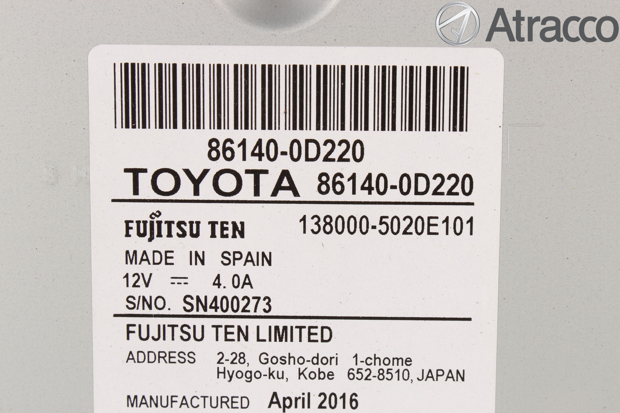 Toyota YARIS XP130 15-20 Stereo Radio Med Cd