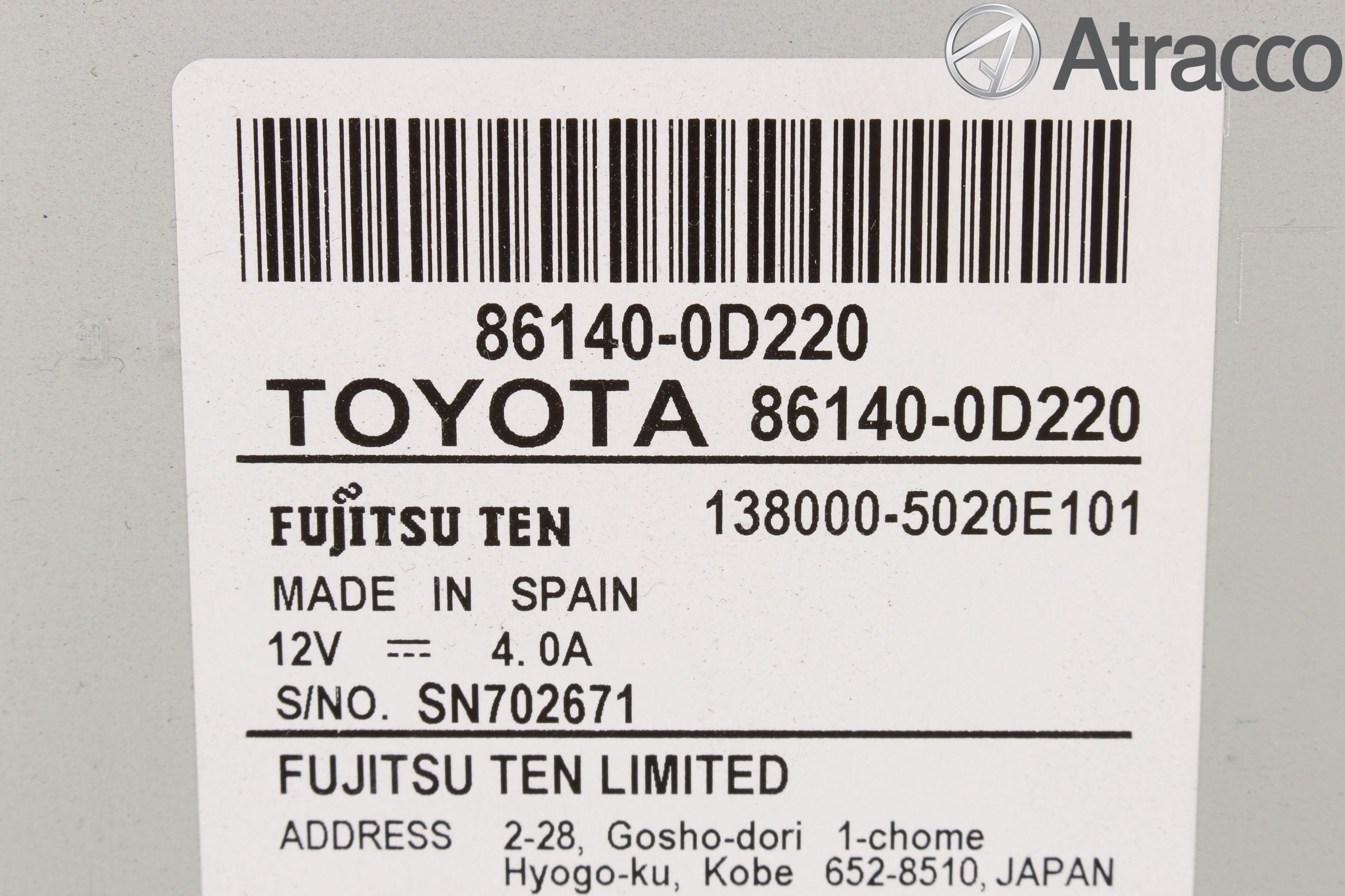 Toyota YARIS XP130 15-20 Stereo Radio Med Cd