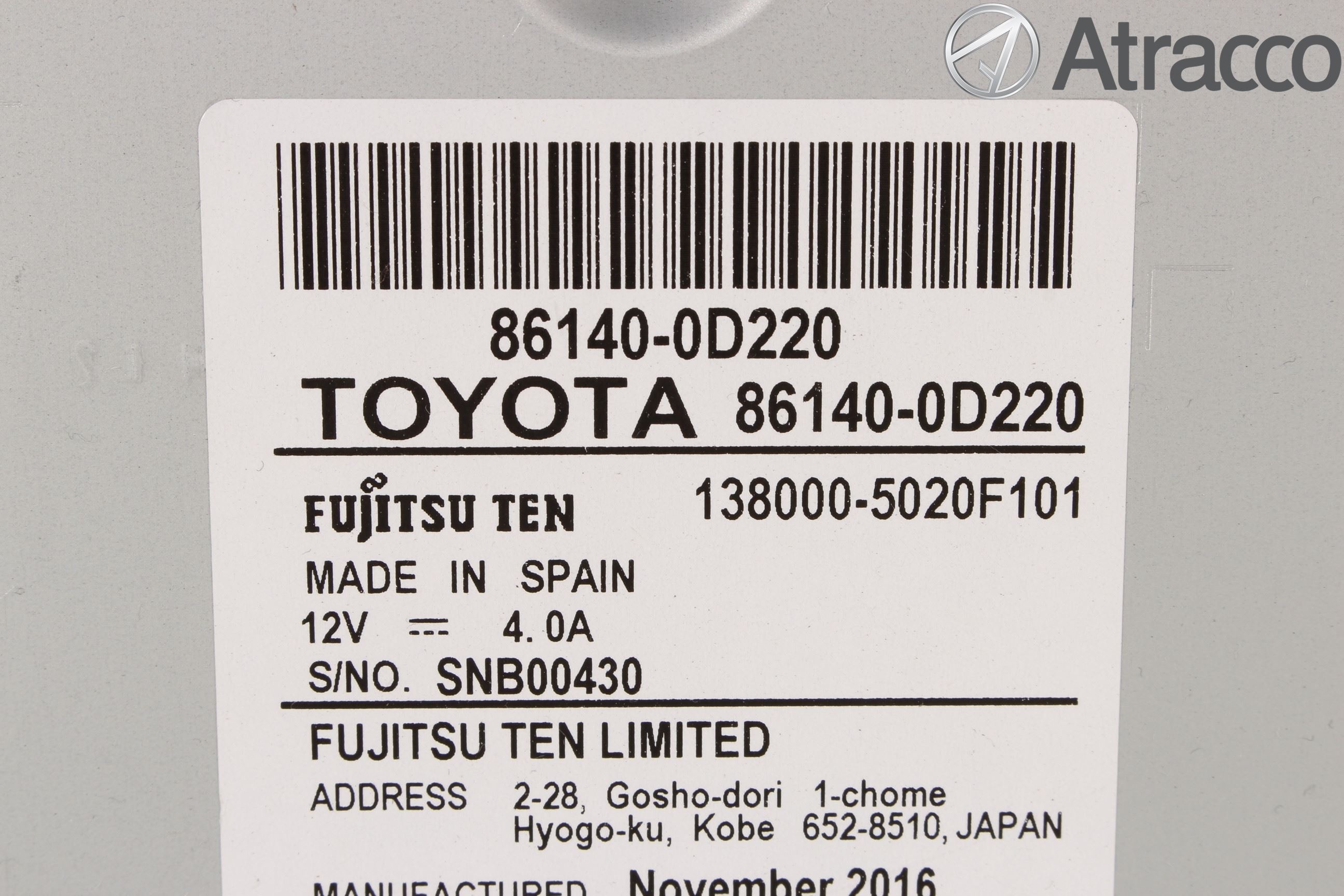Toyota YARIS XP130 15-20 Stereo Radio Med Cd